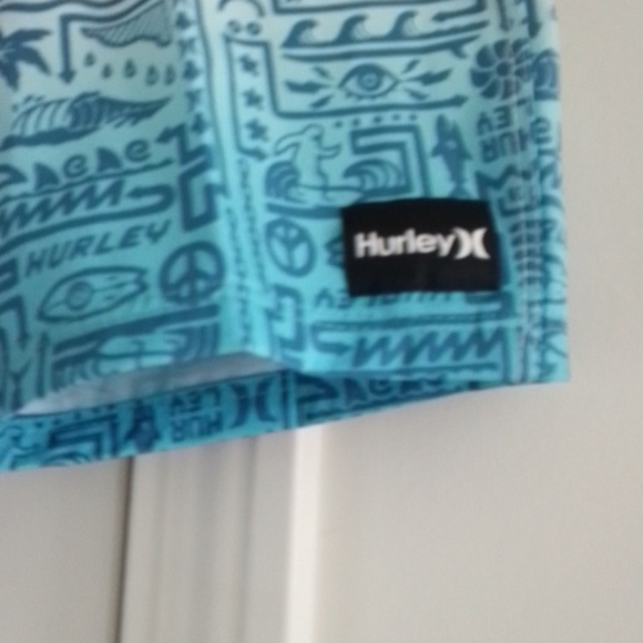 Hurley Blue and White Kids Swim Trunks - Picture 3 of 5